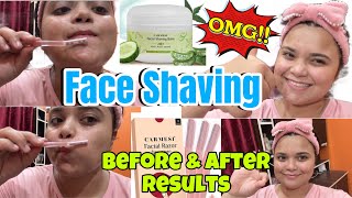 I shaving my Face with Razor😟 Before and after result😱 Women face shaving  vlog [upl. by Orlena]