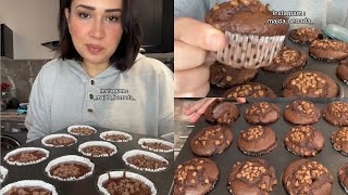 كاب كيك شوكولاتة هوائي قطني بمكونات سهلة ناجح cupcake chocolat 🍫 [upl. by Leahcimdivad]