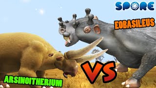 Arsinoitherium vs Eobasileus  Prehistoric Beast Battle S1E7  SPORE [upl. by Lempres]