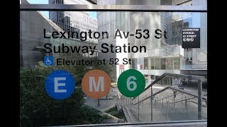 Lexington Avenue  53rd Street Subway Station E M 6 Trains Manhattan New York City [upl. by Ggerg]