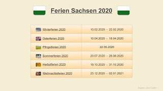 Ferien Sachsen 2020 [upl. by Myrah]