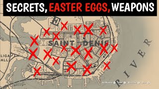 28 Secrets Easter Eggs Unique Gear amp Weapons In Saint Denis  RDR2 [upl. by Maurita]