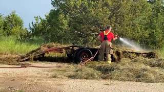 Live Truck dropping flaming hay bales through Duenweg [upl. by Pineda876]