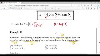 NK12 E11a Argand Diagram Modulus Argument amp Polar Form [upl. by Ayanaj]