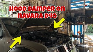 HOOD DAMPER INSTALLATION ON NISSAN FRONTIER NAVARA D40 [upl. by Page]