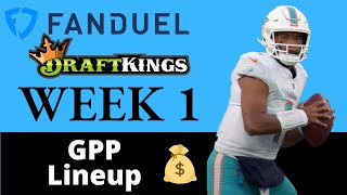 DraftKings NFL Week 1 GGP Lineup with DFSHub [upl. by Modnarb]