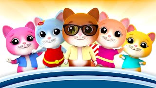 Five Little Kittens Number Songs and Animal Cartoons for Kids [upl. by Llenrad]