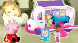 HAUL Stokomani  Pate à modeler Peppa Pig et clinique mobile Docteur La Peluche Unboxing [upl. by Aanas20]