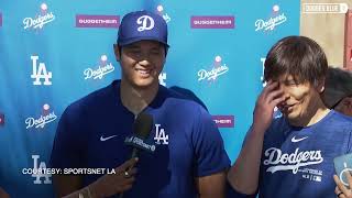 2024 Dodgers Spring Training Shohei Ohtani discusses getting married [upl. by Ettelocin]