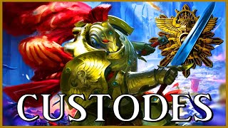 ADEPTUS CUSTODES  Auric Mortalis  Warhammer 40k Lore [upl. by Ahtanamas]