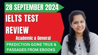 28 September 2024 IELTS EXAM REVIEW amp QUESTION PAPER DISCUSSION Academic amp General 28sep2024ielts [upl. by Anibur]