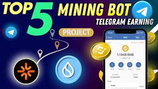 🤑 TOP 05 TELEGRAM MINING BOTS  Best Tap amp Earn Telegram Bot  Telegram Mining Airdrop [upl. by Arba]