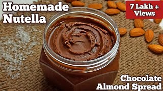 Irresistible Homemade Nutella Recipe No Hazelnuts  Almond Chocolate Spread [upl. by Ahtiuqal]