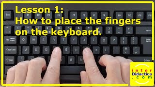 Lesson 1 How to place the fingers on the keyboard Typing Course [upl. by Feinberg]