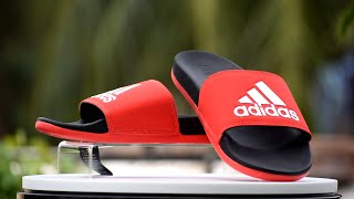 Adidas Adilette Comfort Slide Red  Unboxing and 360° View [upl. by Nils]