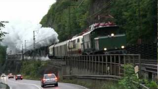 7 Dampfloks auf der Geislinger Steige im Lokzug GöppingenNördlingen [upl. by Chiang37]