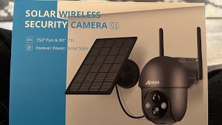 Anran Wireless Solar Security Camera PTZ Install [upl. by Anecuza697]