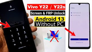 Vivo Y22 Y22s  Hard Reset amp Frp Bypass ANDROID 13 Without Pc  100 Working Method [upl. by Dihsar309]