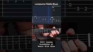 Lonesome Fiddle Blues Guitar lesson [upl. by Eemiaj]