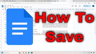 How to Save in Google Docs Guide [upl. by Burrows]