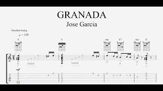 Granada  Jose Garcia  Guitar Tab  Tone Am [upl. by Gentille]