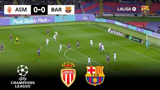 eFootball Pes 21 Gameplay  As Monaco vs Barcelona  UEFA Champions League 202425 [upl. by Atiuqet235]