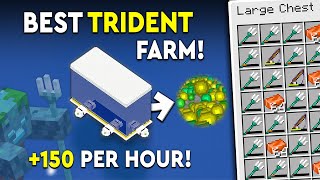 Minecraft BEST Trident Farm Tutorial  NEW  150 PHR [upl. by Balf21]