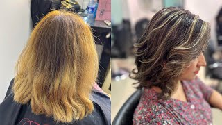 Highlights  dark hair  ash blonde [upl. by Naujak]