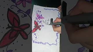 Allah name calligraphy and border design  art  like and subscribe  viral shorts [upl. by Anehsat]