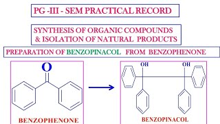 BENZOPINACOL SYNTHESIS BENZOPINACOL PREPARATION FROM BENZOPHENONE [upl. by Notgnirra]