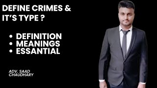 Define crimes and its type by saad ch  hindi urdu  llb part 1 [upl. by Charmion]