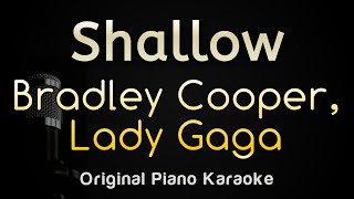 Shallow  Lady Gaga Bradley Chooper Piano Karaoke Songs With Lyrics  Original Key [upl. by Alioz832]