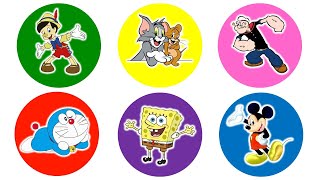 Spin Wheel Pinokio Tom amp Jerry Popeye Doraemon Sponsbob Mickeymouse [upl. by Wetzel]