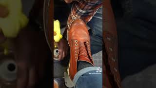 Old Boot Restoration  Angelo Shoe Shine ASMR angeloshoeshine shoeshine workboots shoes [upl. by Martella]