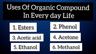 Uses of Organic Compounds In Our Daily Life  Organic Chemistry [upl. by Lash]