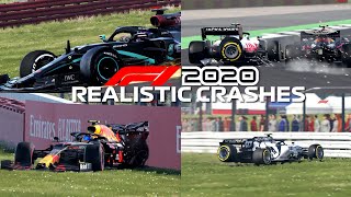 F1 2020 REALISTIC CRASHES [upl. by Whitcher]