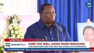 Cotu SecGen Francis Atwoli Speech During Funeral Service Of Late Mama Rose Mudavadi KAKAMEGA [upl. by August]