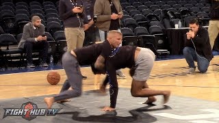 DOES TJ PLAN TO TAKE IT TO THE GROUND DILLASHAW WORKS WRESTLING amp BJJ AT UFC 217 OPEN WORKOUT [upl. by Egroeg]