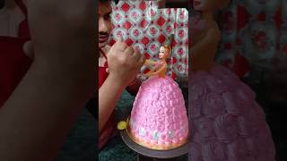 Barbie cake cake cakedesign bestbirthdaycakedesignforgirl birthday comedy [upl. by Ariayek711]