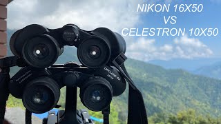 Nikon 16x50 Vs Celestron Upclose 10x50 Binoculars [upl. by Egamlat]