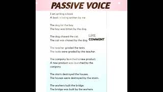 Passive voice examples English grammarreet teacher exam [upl. by Llehsim]