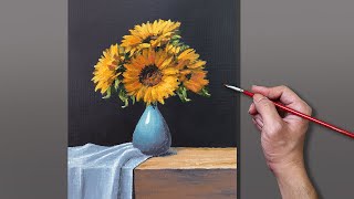 Acrylic Painting Sunflower Still Life [upl. by Edea]