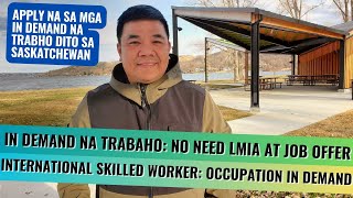 INTERNATIONAL SKILLED WORKER OCCUPATION IN DEMAND  INTERNATIONAL SKILLED WORKER SA CANADA RHODS [upl. by Nilde]