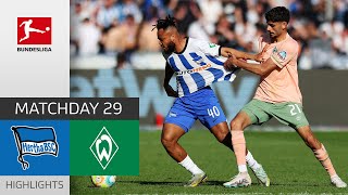 Hertha BSC  SV Werder Bremen 24  Highlights  Matchday 29 – Bundesliga 202223 [upl. by Asiaj]