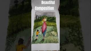 Composition painting 🎨😍✨ytshorts shortvideo [upl. by Lane]