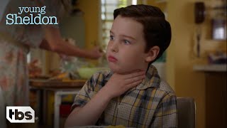 Young Sheldon Sheldon Chokes on a Sausage Season 1 Episode 4 Clip  TBS [upl. by Elockin]