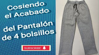 Cosiendo el acabado de la cintura del pantalón de 4 bolsillos infantil [upl. by Norry]