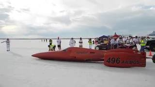 Carbiliner 363mph run at Bonneville Speed Week 2016 [upl. by Nojad]