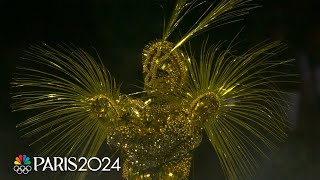 Golden Voyager encounters Nike the goddess of victory at Closing Ceremony  Paris Olympics [upl. by Anilas]