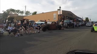 Country town reacts to Lamborghini Huracan during muscle car cruise through main street [upl. by Ahsiram]